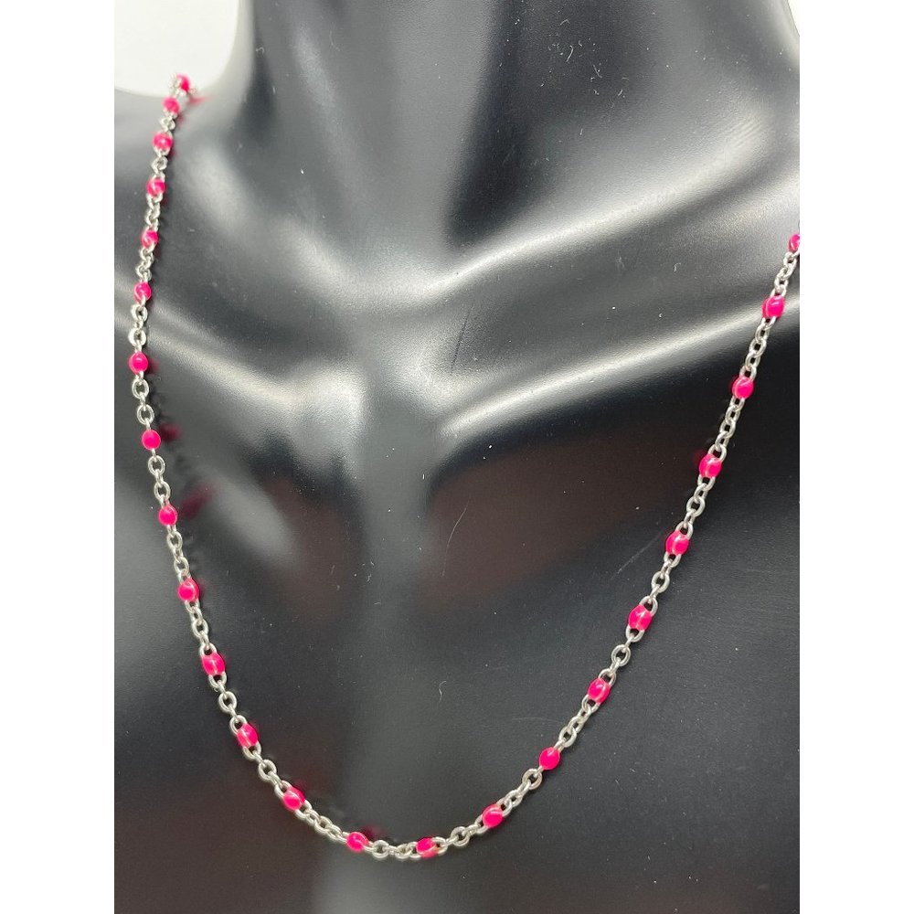 Simple Chain, Steel chain, Stainless Steel Chain, Minimalist, Pink Chain